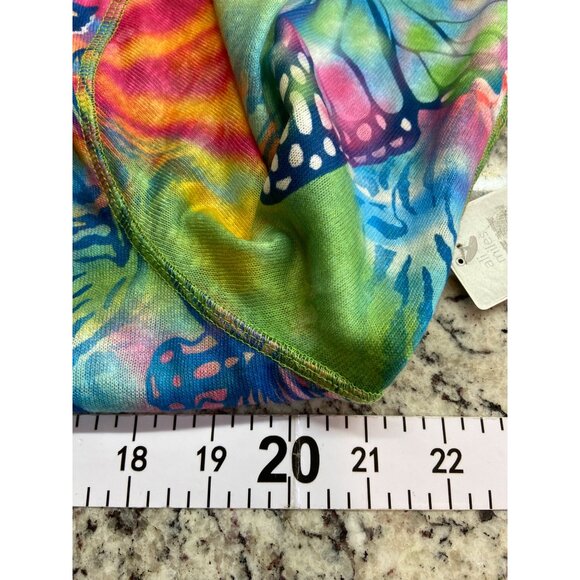 NWT Ali Miles  Tunic Top S Rainbow Butterfly  Artsy Colorful Boho Resort Wear - Picture 6 of 9